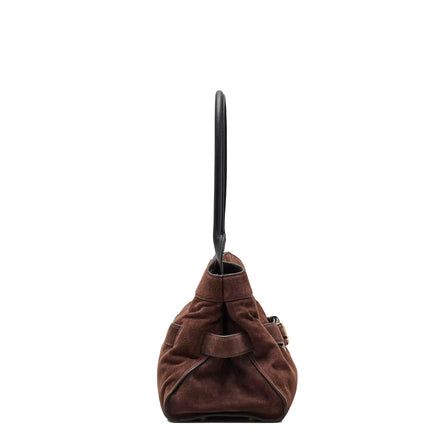 Marc Jacobs Women's The Suede Dakota Satchel Bag Dark Brown