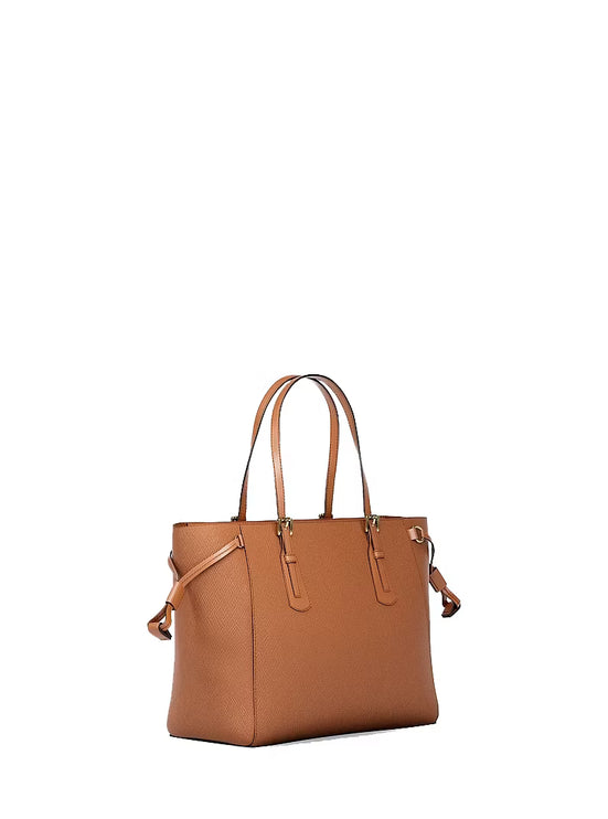 Michael Kors Women's Voyager Extra-Small Saffiano Leather Convertible Crossbody Bag Luggage/Gold