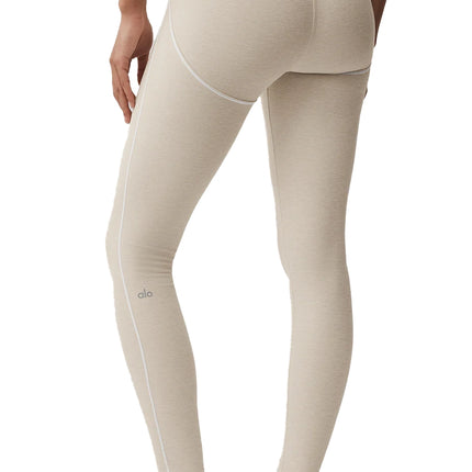 alo Women's Alosoft High-Waist Heart Throb Legging Oatmeal Heather/White