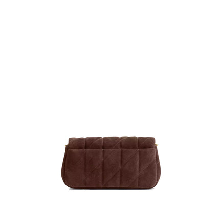 Coach Women's Tabby Chain Crossbody Bag 19 With Quilting Suede/Brass/Dark Chocolate