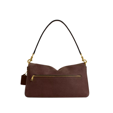 Coach Women's Tabby Shoulder Bag 36 Suede/Brass/Dark Chocolate