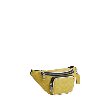 Coach Unisex Travis Belt Bag 30 In Signature Canvas Silver/Light Citron