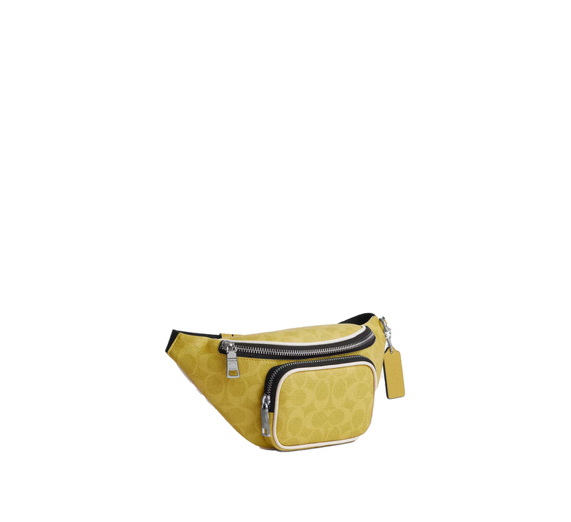 Coach Unisex Travis Belt Bag 30 In Signature Canvas Silver/Light Citron