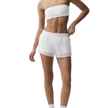 alo Women's Mid-Rise Go Time Short White