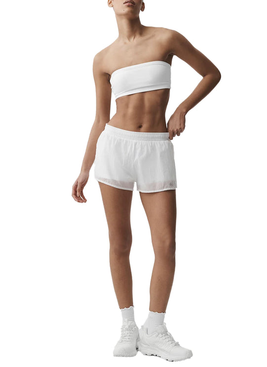 alo Women's Mid-Rise Go Time Short White