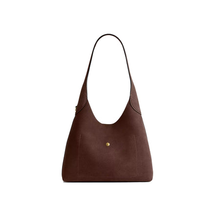 Coach Women's Brooklyn Shoulder Bag 28 Suede/Brass/Dark Chocolate