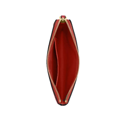 Coach Women's Corner Zip Wristlet In Signature Canvas Gold/Crimson