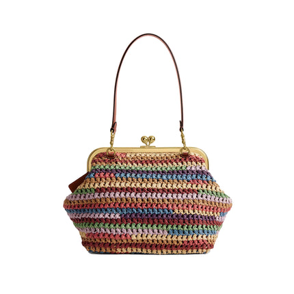 Coach Women's Kisslock Frame Bag 27 Brass/Multi