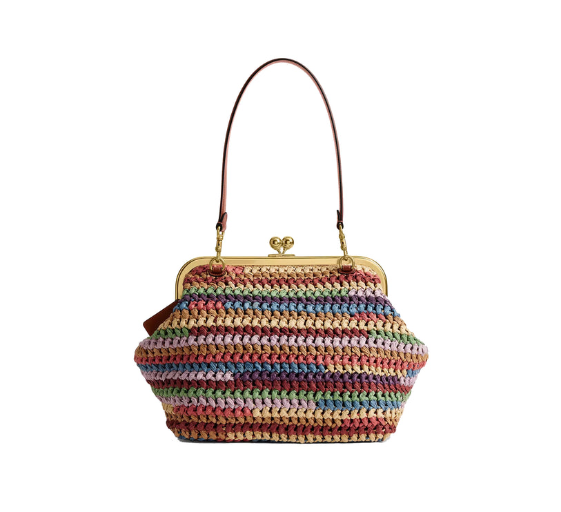 Coach Women's Kisslock Frame Bag 27 Brass/Multi