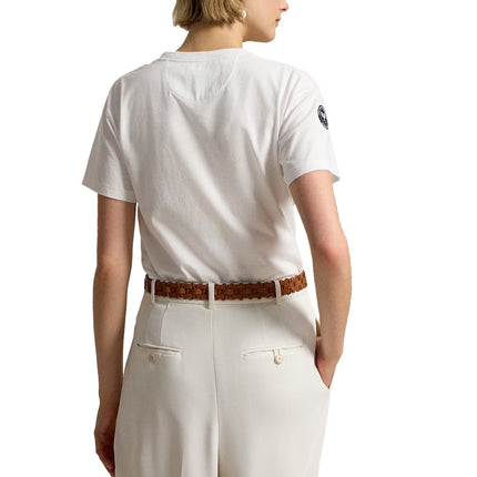 Polo Ralph Lauren Women's Wimbledon Polo Bear Jersey Tee White