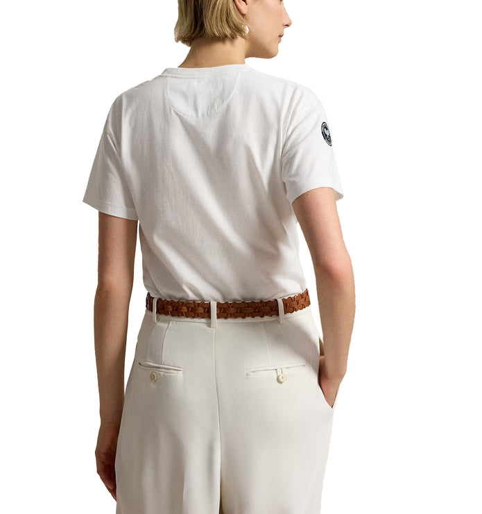 Polo Ralph Lauren Women's Wimbledon Polo Bear Jersey Tee White