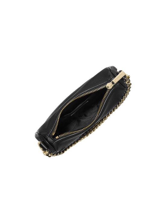 Michael Kors Women's Carmela Small Pebbled Leather Convertible Crossbody Bag Black/Gold