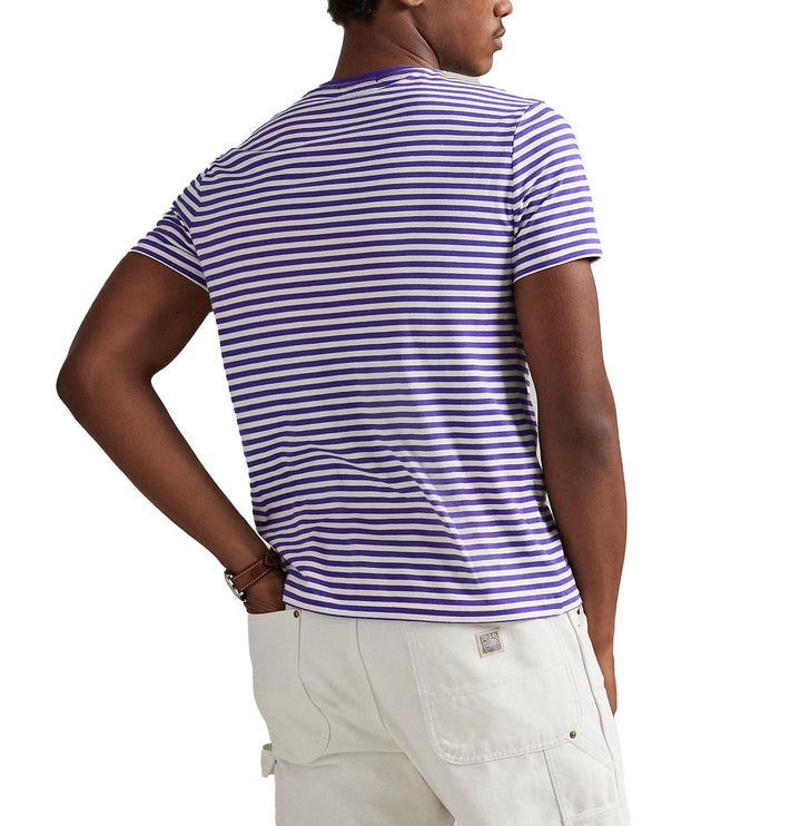 Polo Ralph Lauren Men's Classic Fit Striped Jersey T-Shirt Cabana Purple/White