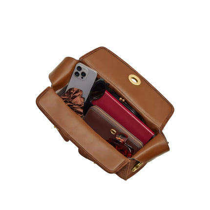 Coach Women's Turnlock Haversack Bag Brass/Warm Brown
