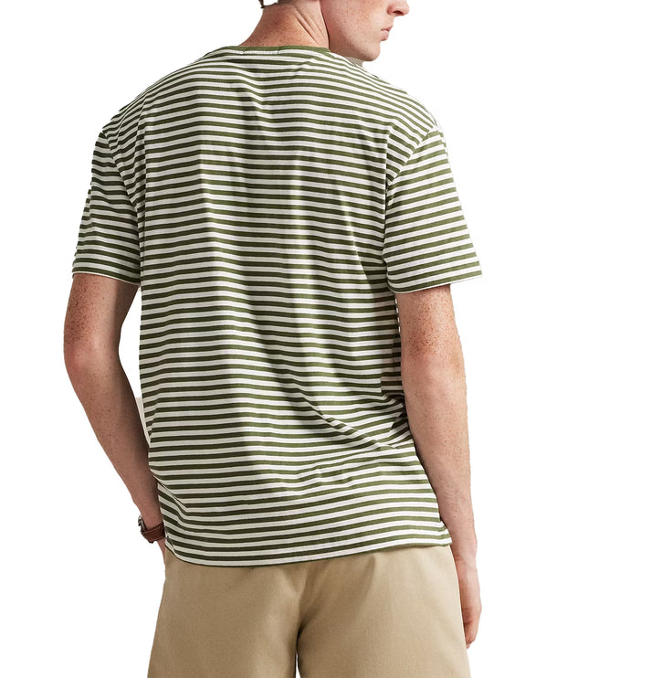 Polo Ralph Lauren Men's Classic Fit Striped Jersey T-Shirt Supply Olive/White