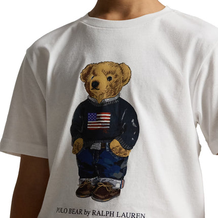 Polo Ralph Lauren Boy's Polo Bear Cotton Jersey Tee White Core Bear