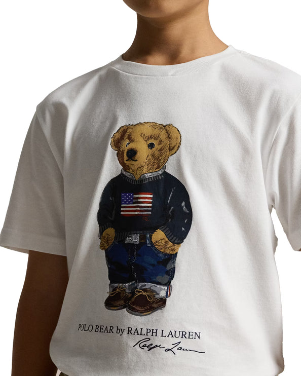 Polo Ralph Lauren Boy's Polo Bear Cotton Jersey Tee White Core Bear