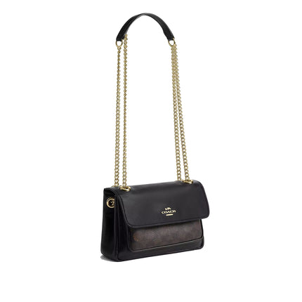 Coach Women's Elodie Crossbody Bag 18 In Signature Canvas Gold/Walnut/Black