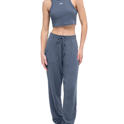 alo Women's Aspire Tank Bluestone/White