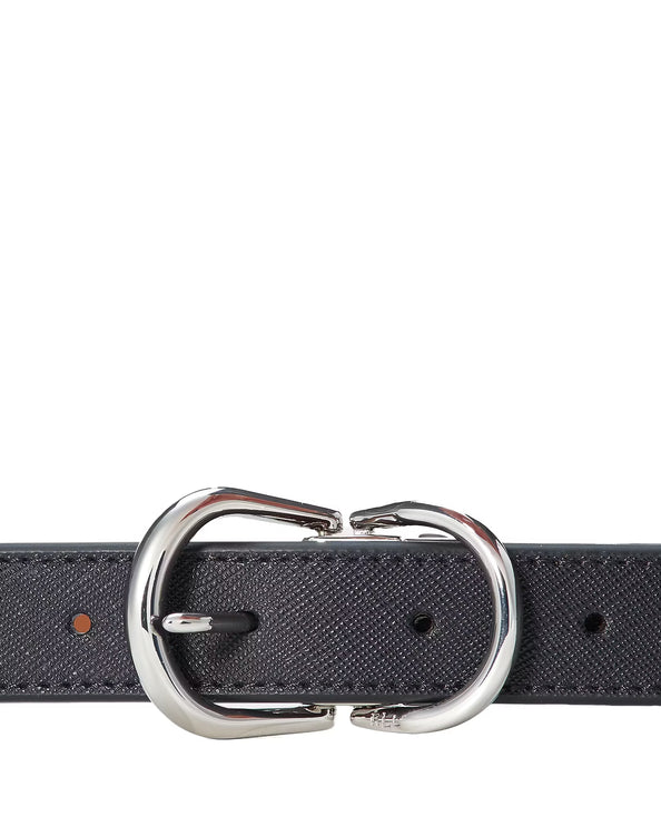 Polo Ralph Lauren Women's Reversible Crosshatch Leather Belt Black/Lauren Tan