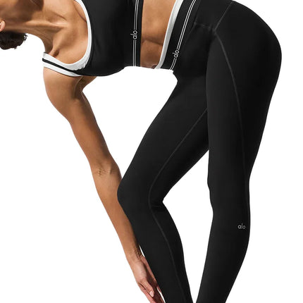 alo Women's Airbrush High-Waist 7/8 Better Together Legging - Black/White