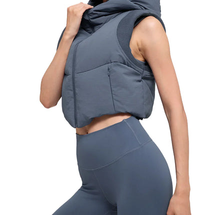 alo Women's Fast Lane Puffer Vest Bluestone