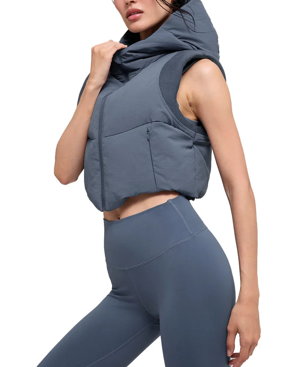 alo Women's Fast Lane Puffer Vest Bluestone