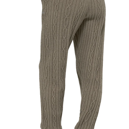 alo Women's Cable Knit Winter Bliss Pant Light Cocoa