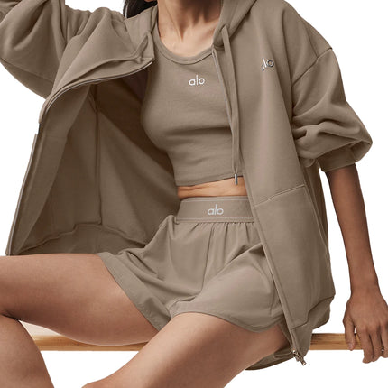 alo Women's Accolade Full Zip Hoodie Gravel