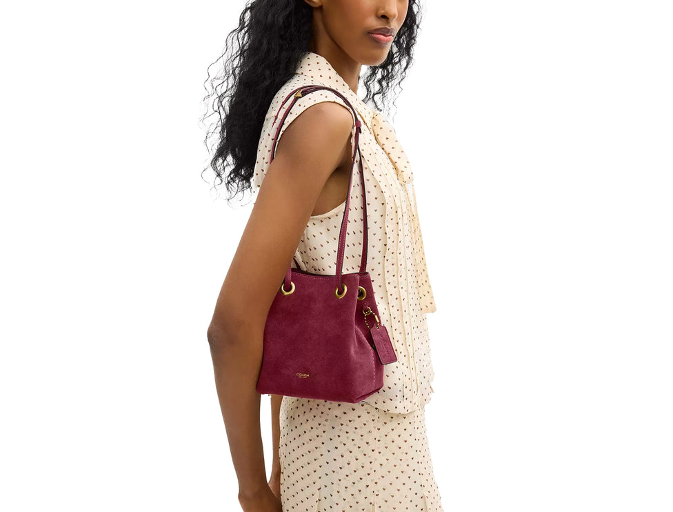 Coach Women's Jade Drawstring Bag Brass/Dark Fuchsia