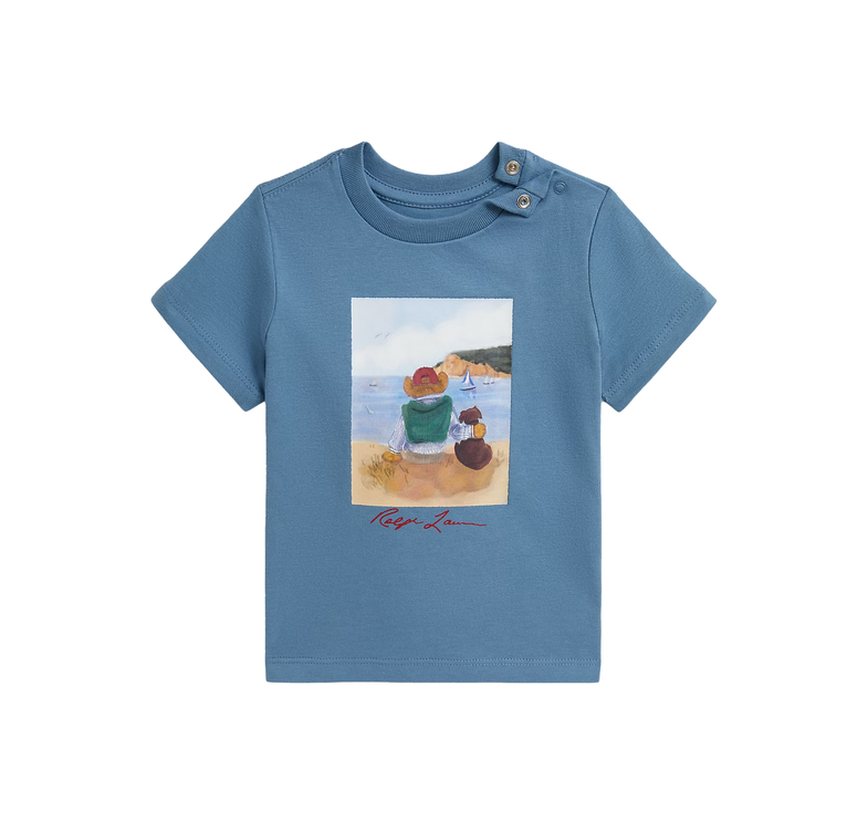 Polo Ralph Lauren Baby Polo Bear Cotton Jersey Tee Camp Blue