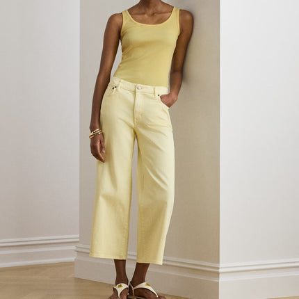 Polo Ralph Lauren Women's Stretch Cotton Tank Top Lemon Sorbet