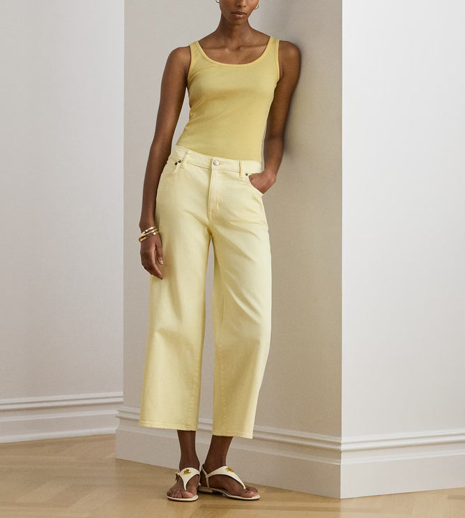 Polo Ralph Lauren Women's Stretch Cotton Tank Top Lemon Sorbet