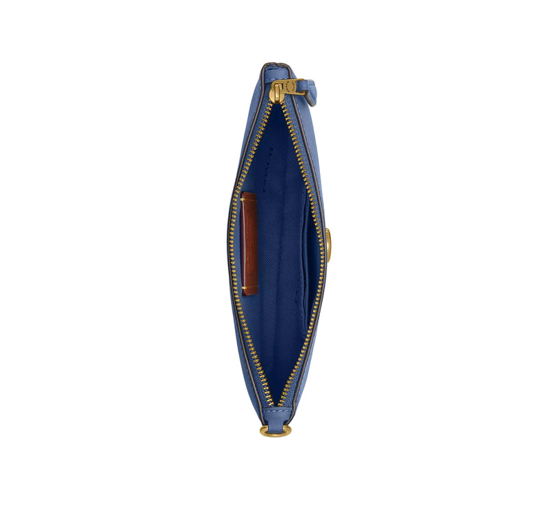 Coach Women's Disney X Coach Essential Small Wristlet With Donald Duck Brass/Stone Blue Multi