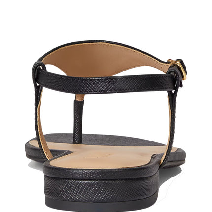 Polo Ralph Lauren Women's Everley II Crosshatch Leather Sandal Black