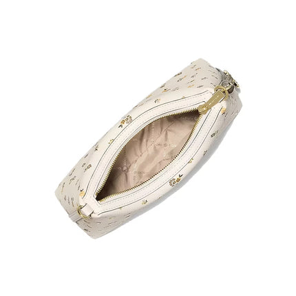 Michael Kors Women's Sammy Small Floral Printed Convertible Crossbody Bag Light Cream/Gold