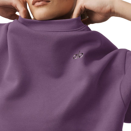 alo Women's Accolade Crew Neck Pullover Plum Kiss