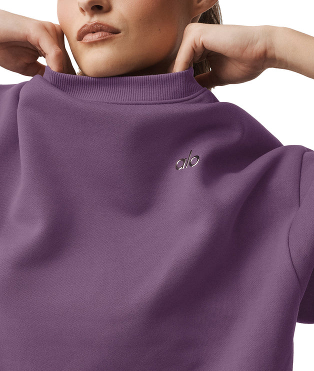 alo Women's Accolade Crew Neck Pullover Plum Kiss