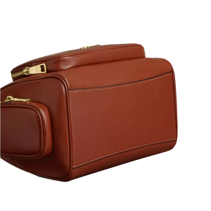 Coach Women's Rowan Satchel Bag With Pockets Gold/Cinnamon
