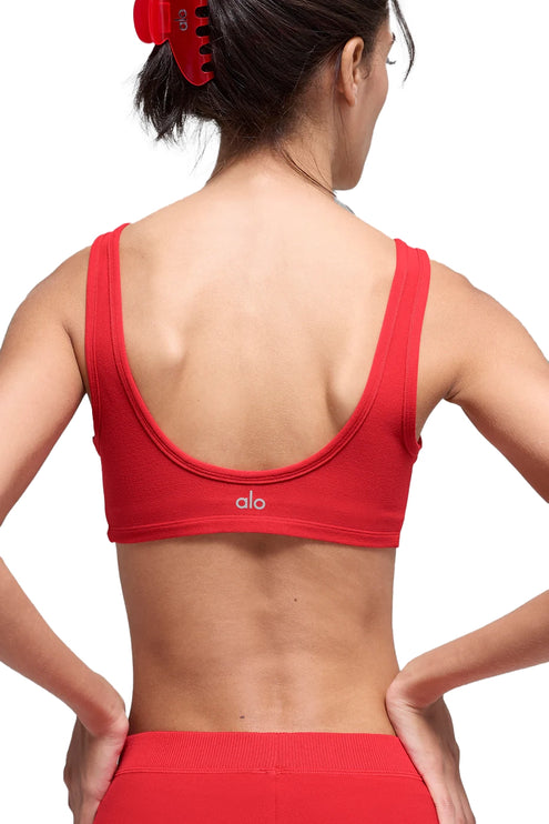 alo Women's Alosoft Center Stage Bra Bright Red