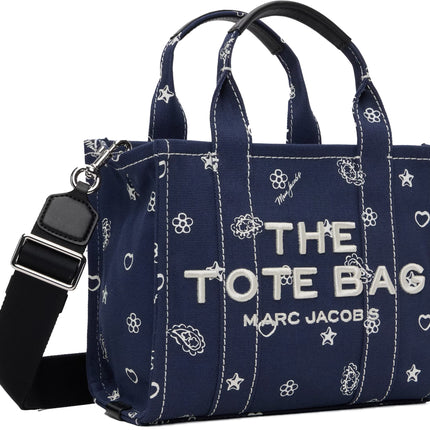 Marc Jacobs Women's The Bandana Canvas Small Tote Bag Navy