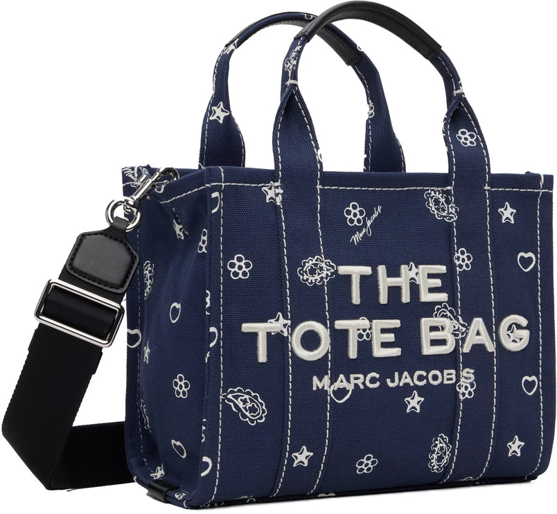 Marc Jacobs Women's The Bandana Canvas Small Tote Bag Navy