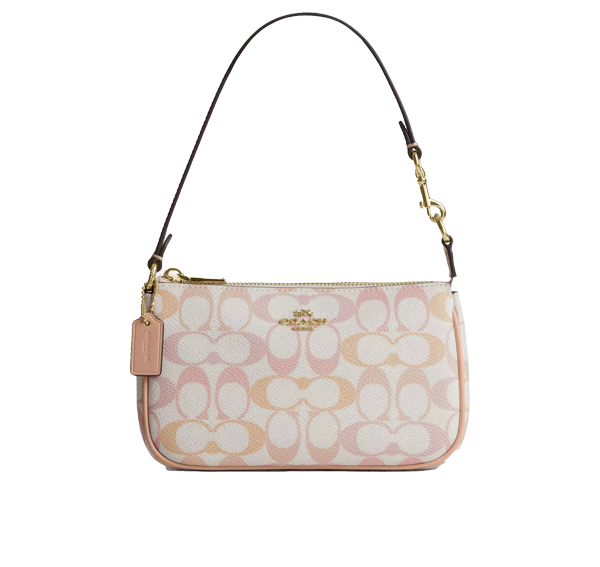 Coach Women's Nolita 19 In Pretty Signature Canvas Gold/Chalk/Pink