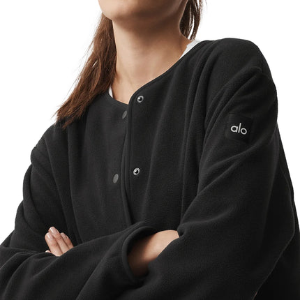 alo Women's Polar Fleece Take Note Jacket Black