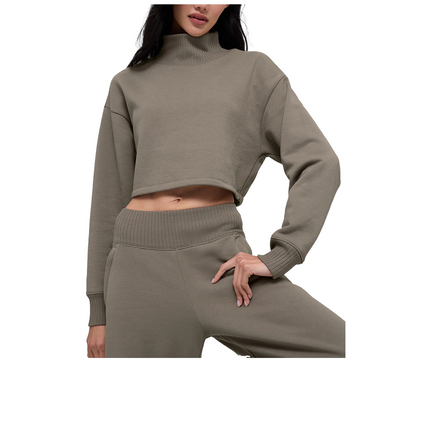 alo Women's Cropped Serenity Coverup Light Cocoa