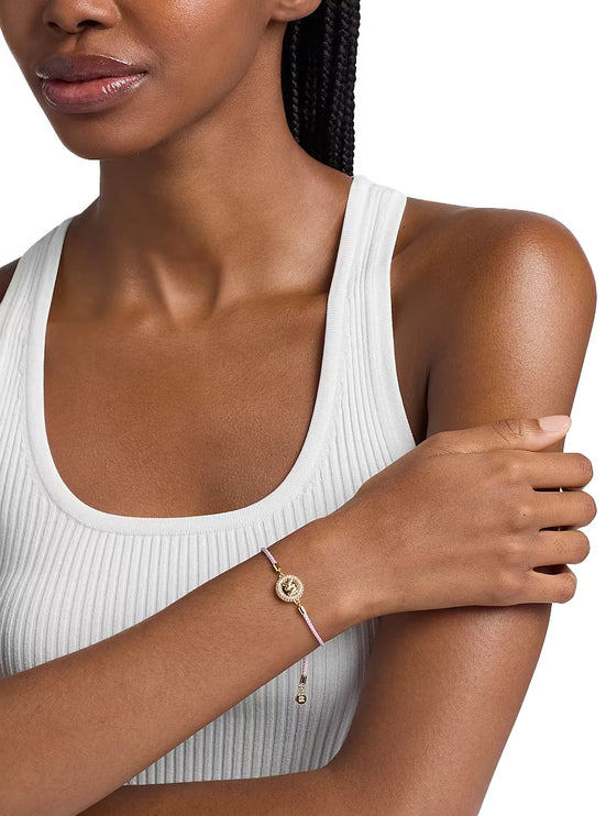 Michael Kors Women's Pavé Gold-Tone Logo Corded Bracelet Primrose