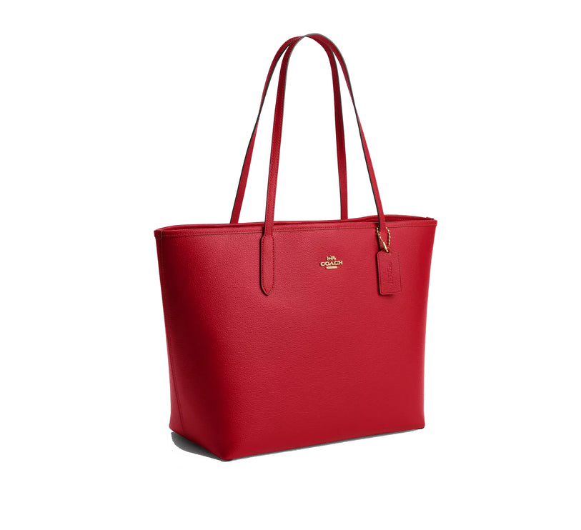 Coach Women's City Tote Bag Gold/Bright Cardinal
