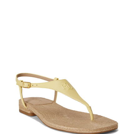 Polo Ralph Lauren Women's Everley III Nappa Leather Sandal Lemon Sorbet