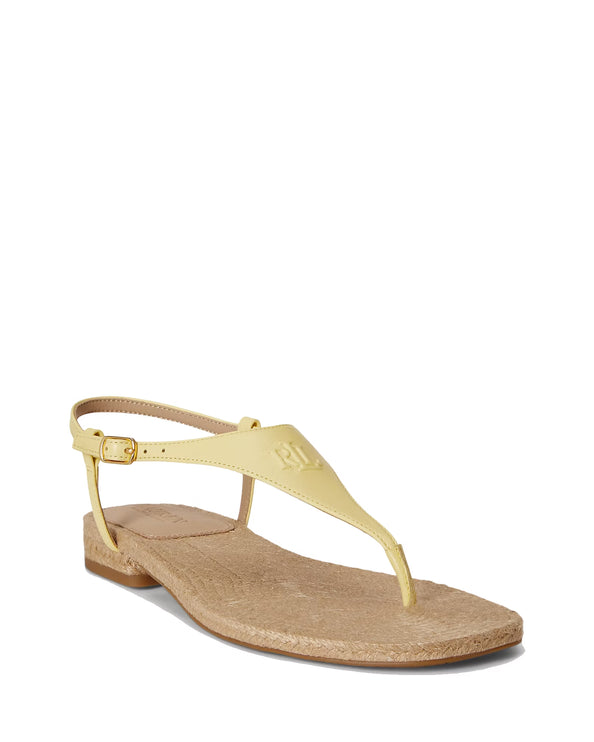 Polo Ralph Lauren Women's Everley III Nappa Leather Sandal Lemon Sorbet