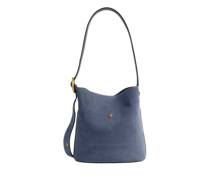 Coach Women's Bleecker Bucket Bag Suede/Brass/Light Denim